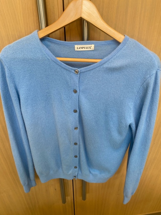Tops - Sky Blue Button Front Cardigan